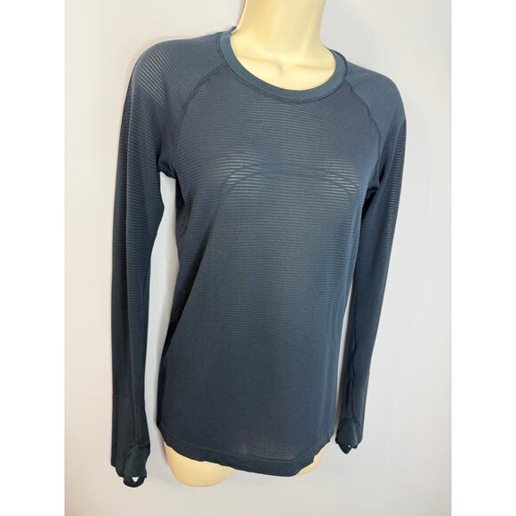 Lululemon Swiftly Speed Long Sleeve Blue Women's 6 Stretch Performance Running - Picture 3 of 11